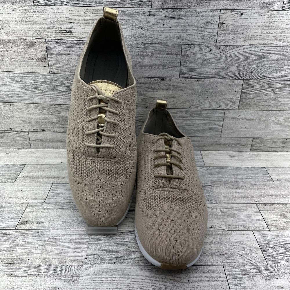 Cole Haan ZeroGrand Stitchlite Beige Oxford Sneaker Shoes W11154 Women Size 11B‎